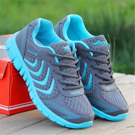 Mesh lace up flat shoes sneakers - Grey