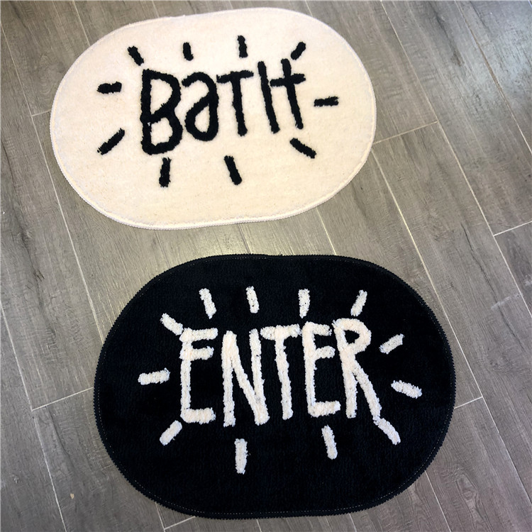 Black And White Simplicity High Quality Bath Mat