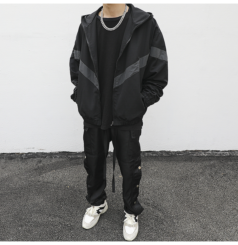 Reflective hooded jacket