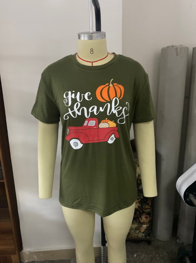 Halloween pumpkin short sleeves