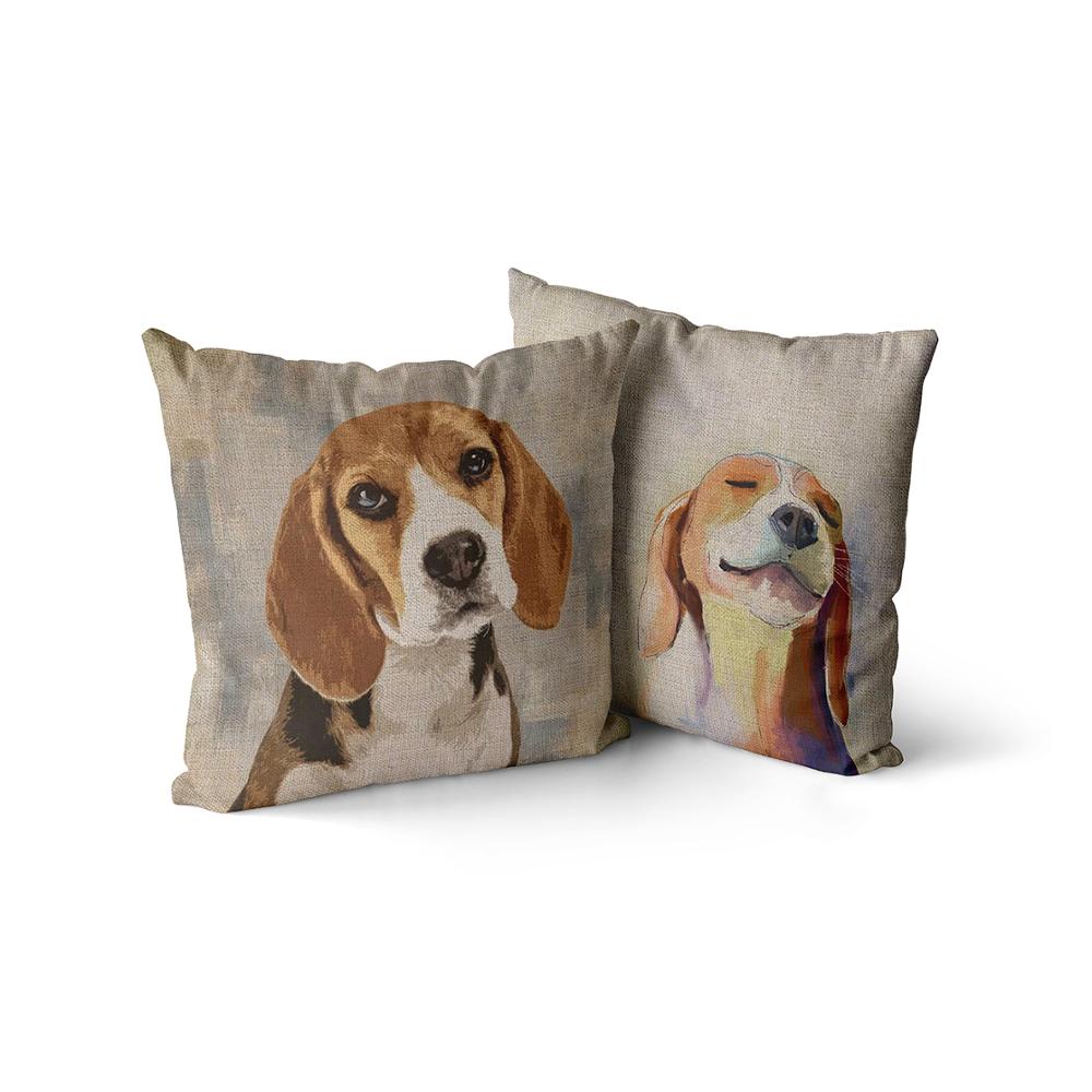 Chinese printed linen pillowcase