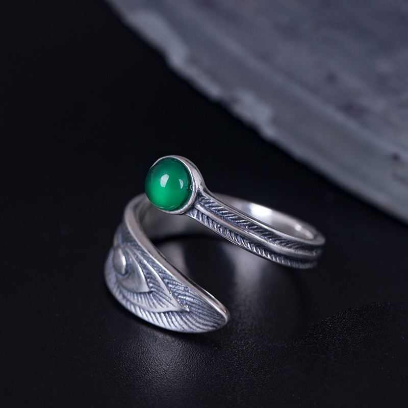 925 Sterling Silver Peacock Tail Rings