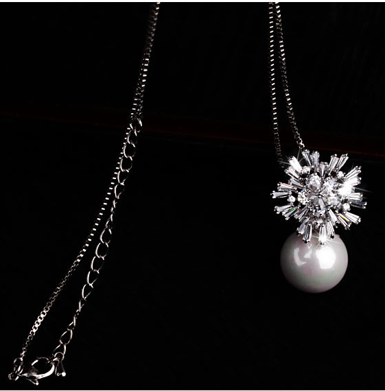 Pearl zircon necklace — foto 3