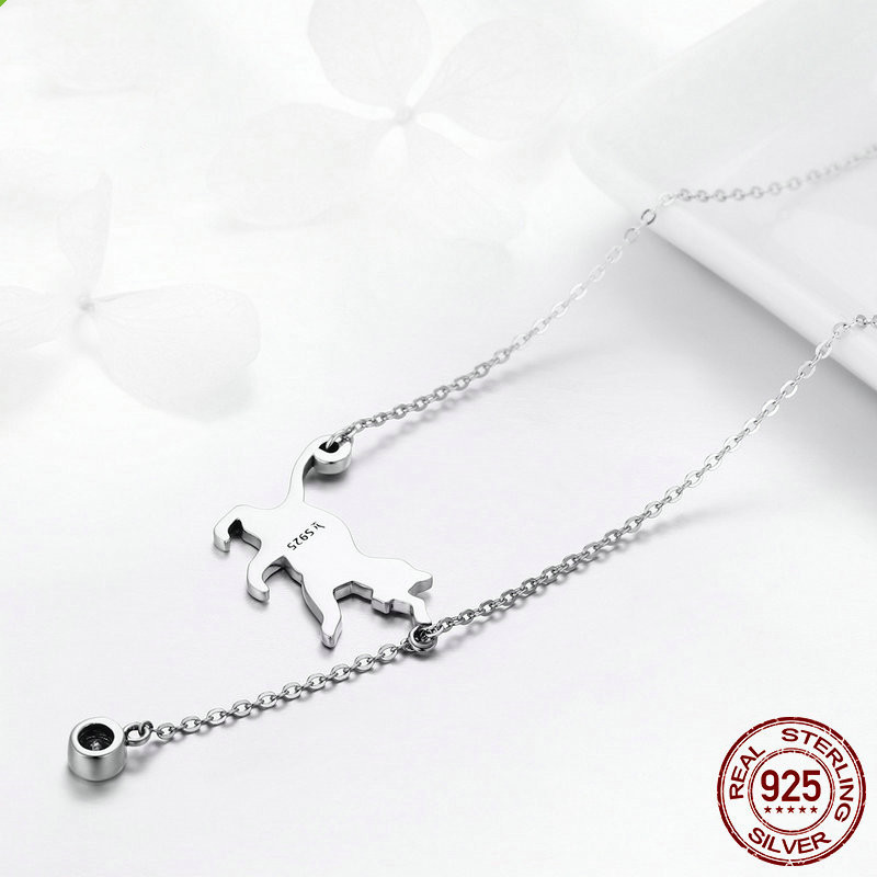 Naughty kitten S925 sterling silver ladies necklace