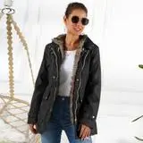 Women's cotton padded jacket - Black