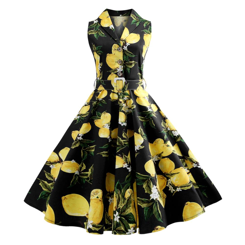 فستان بطباعة على الياقة