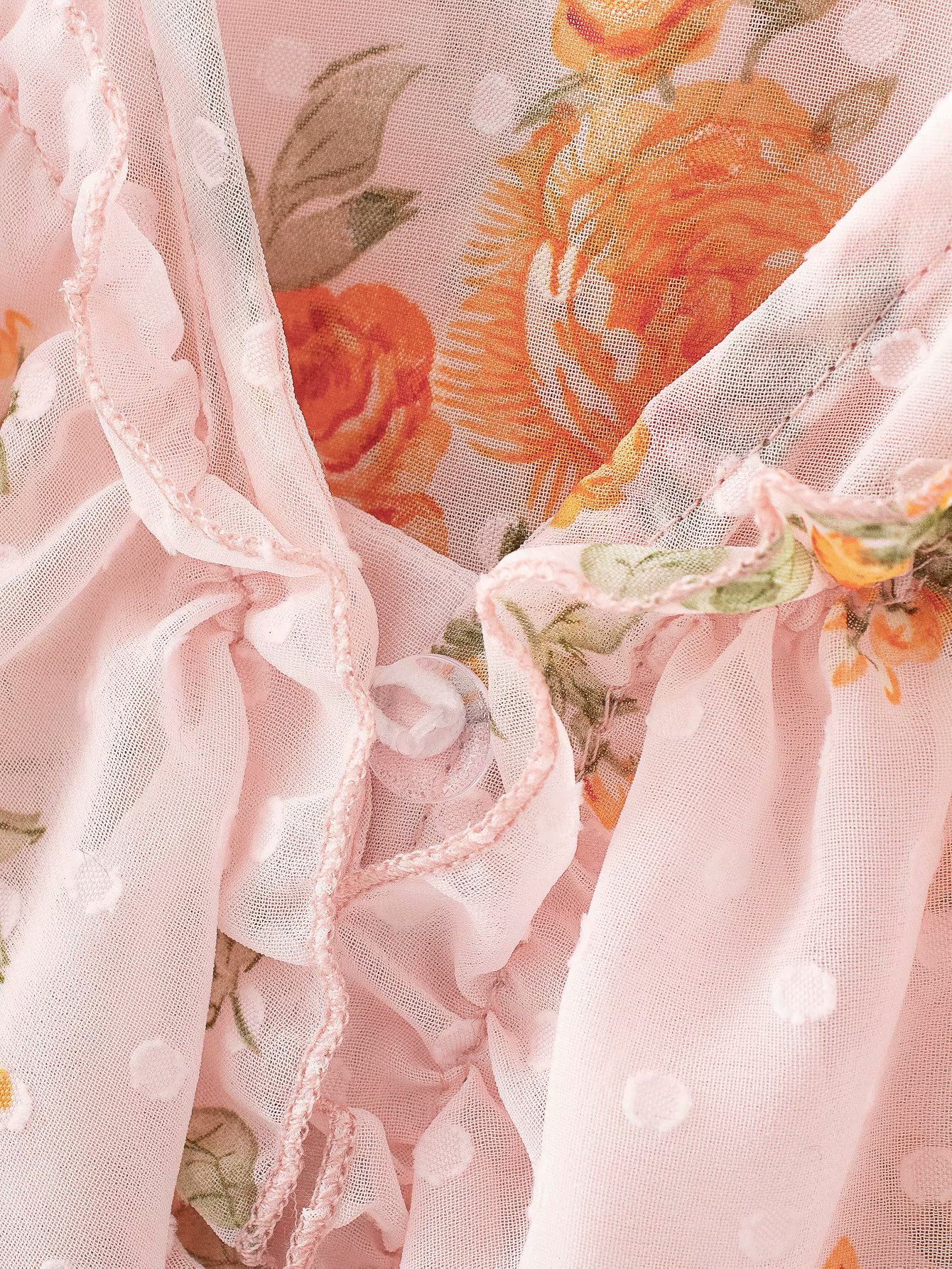 Fashion ruffled printed chiffon shirt