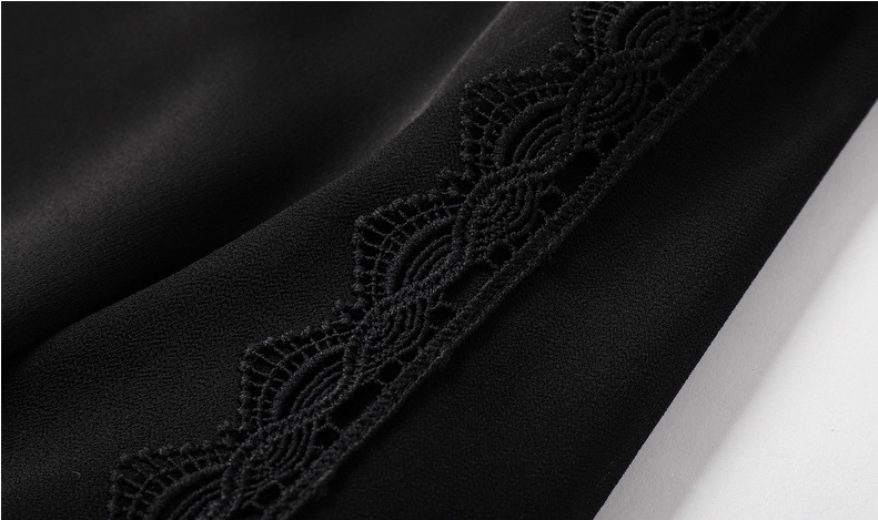 Patchwork embroidered chiffon shirt