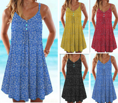 European and American Polka point Sling Dress