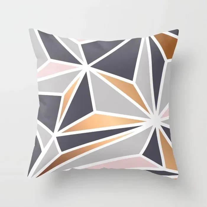 Pink Geometric Abstract Decorative Pillows Case - 4Style