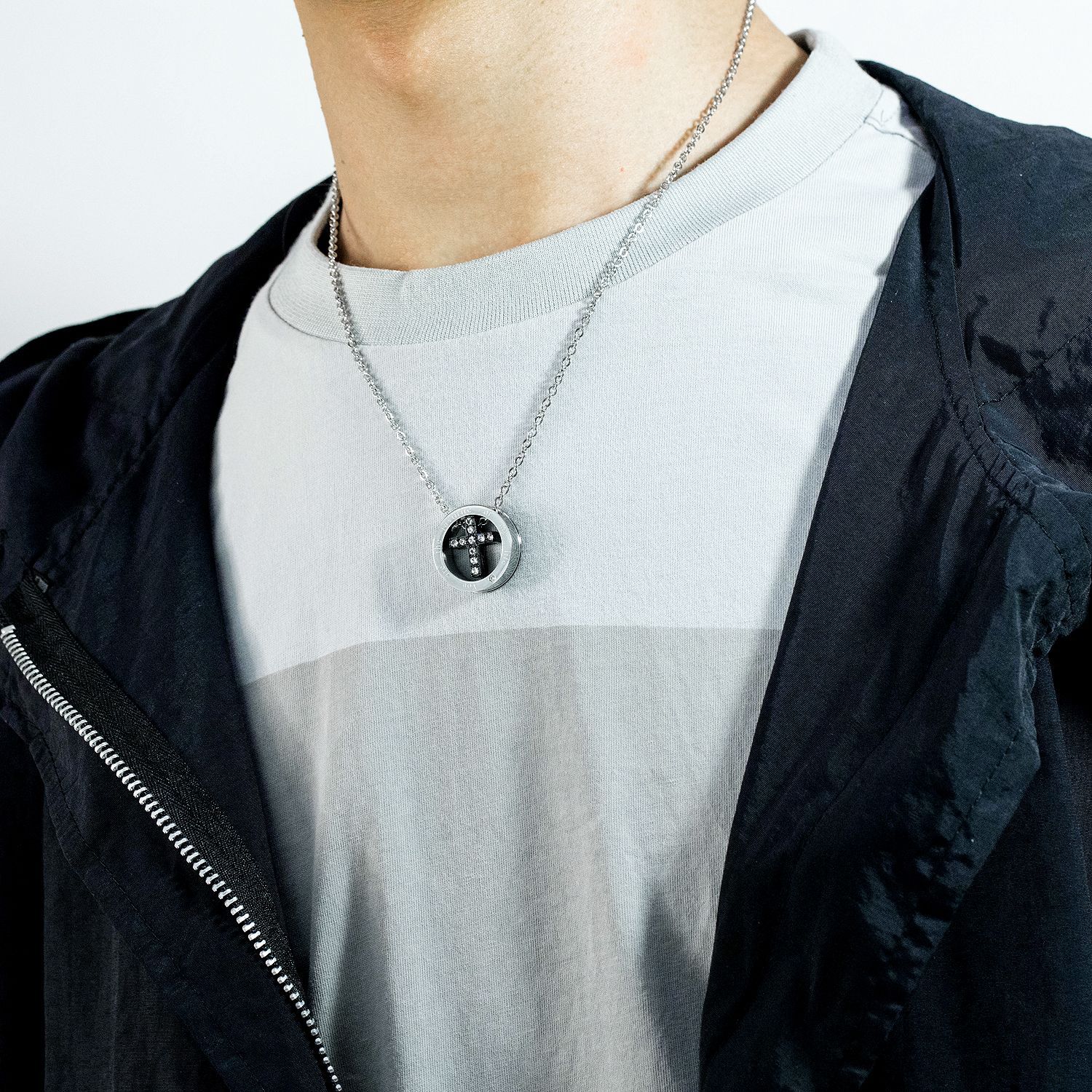 Titanium steel couple necklace