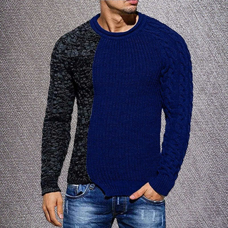 Round neck sweater slim stitching sweater