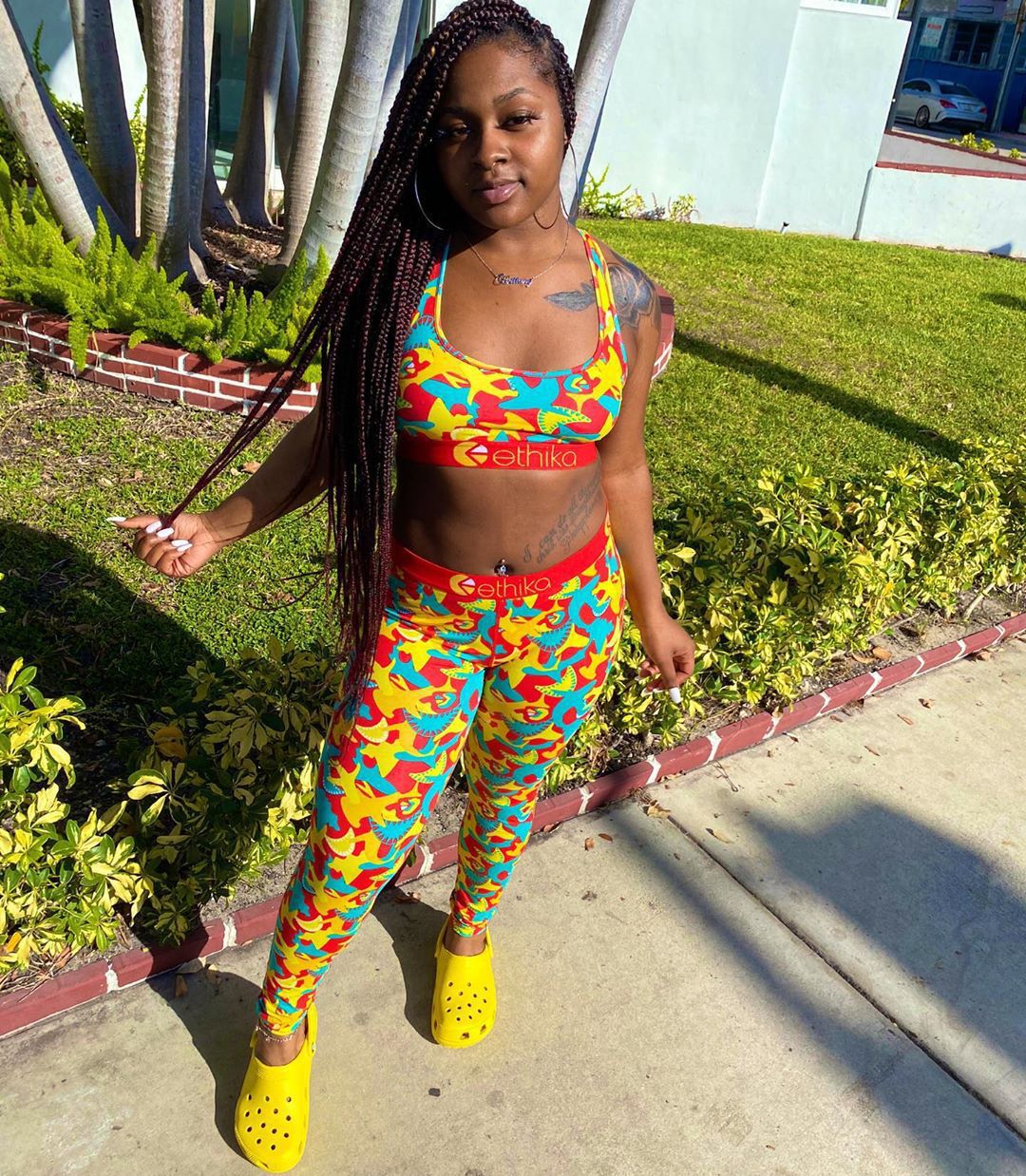 Stitching street letters Two-piece suit