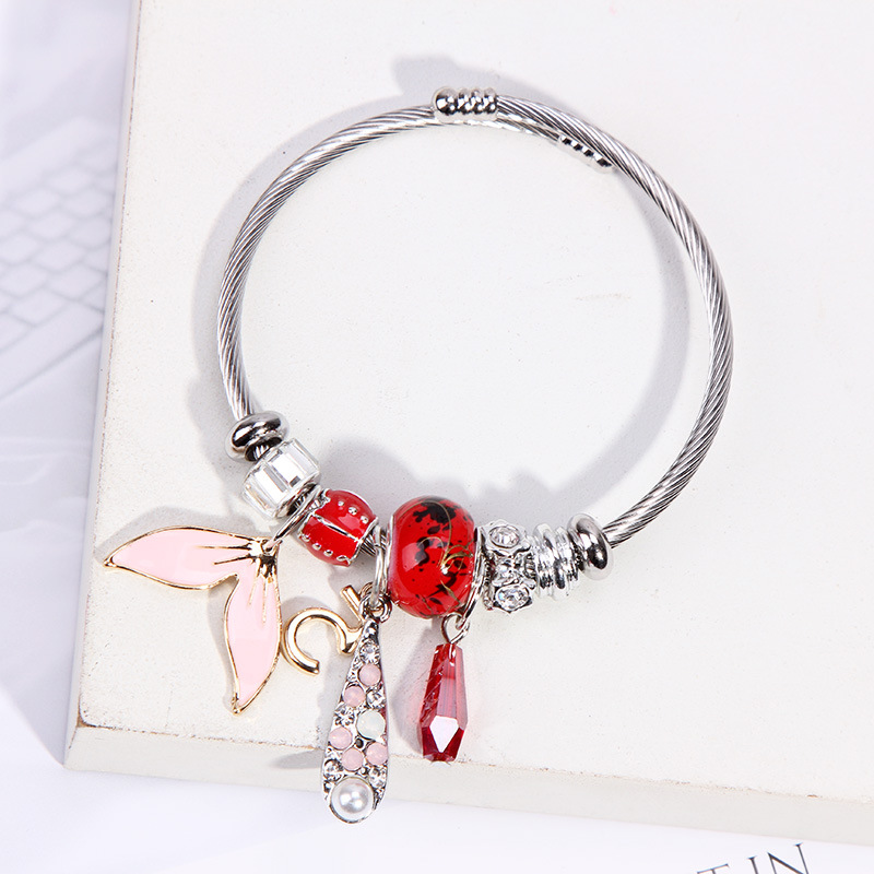 Cute mermaid rhinestone bracelet