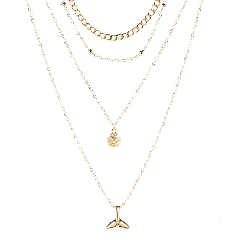 Exaggerated personality alloy whale tail shell pendant