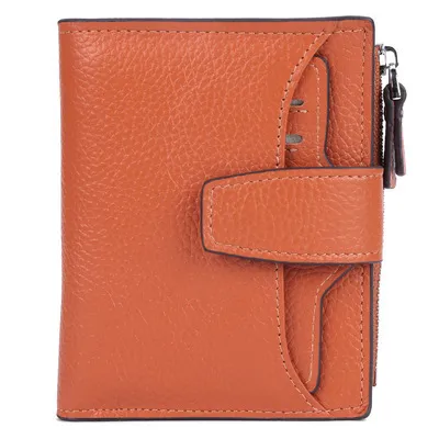 Leather lady's purse - Texture Ochre