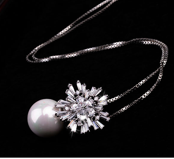Pearl zircon necklace — foto 5