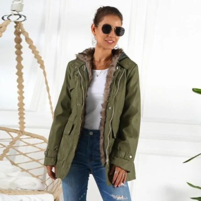 Women's cotton padded jacket Army Green - Shop at LoveMi