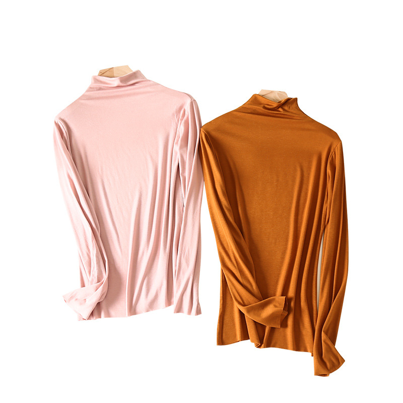 High neck all-match slim top