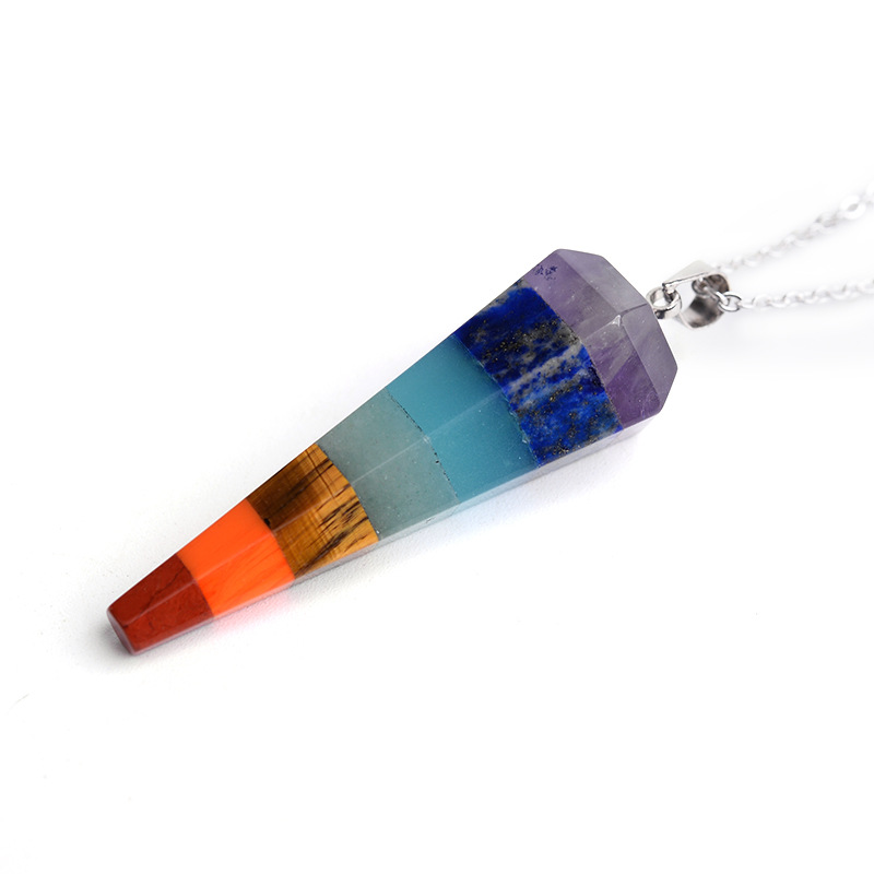 Seven chakra hexagonal Pendant