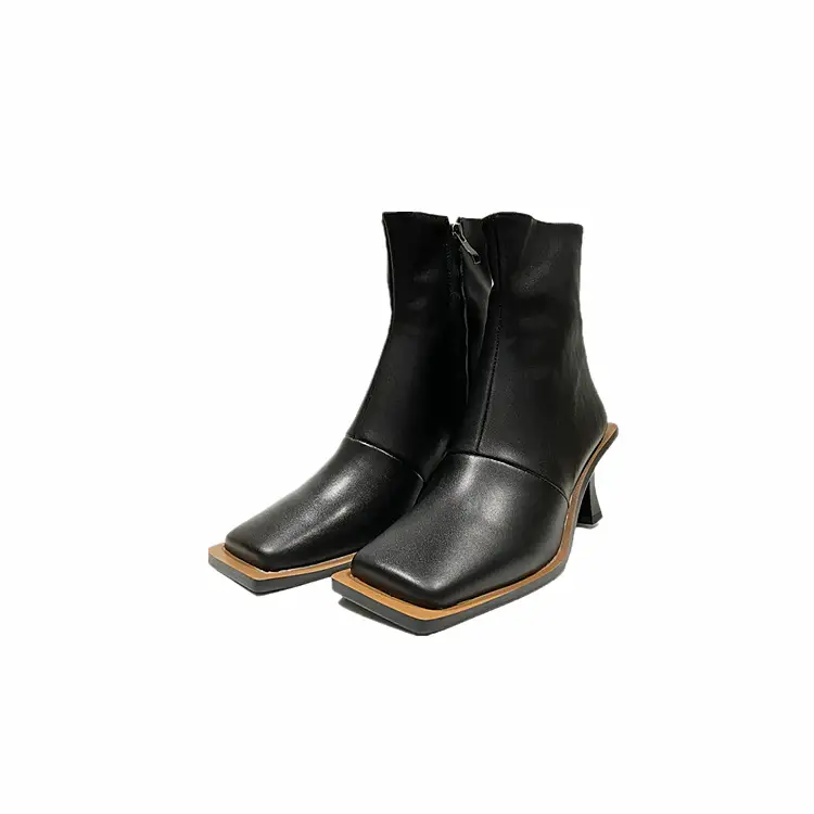 Fashion leather high-heeled Martin boots