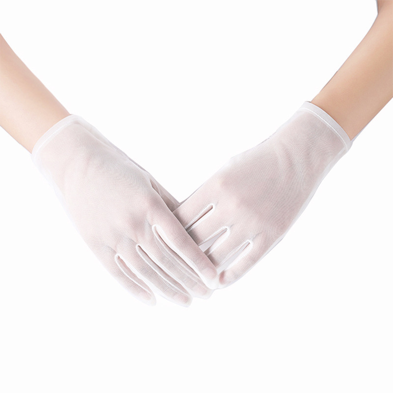 Elegant Black Silk Short Gloves Bud Silk Yarn  Gloves