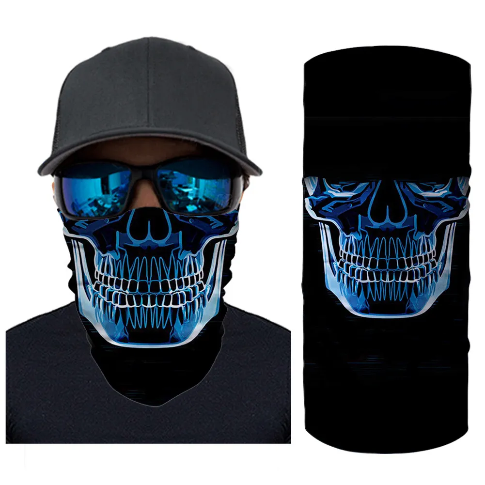 Skull Clown Bandana - Blue