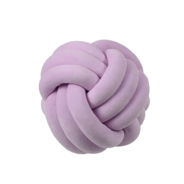 Knotted Plush Ball Design Round Throw Pillow Light Purple - Shop at LoveMi