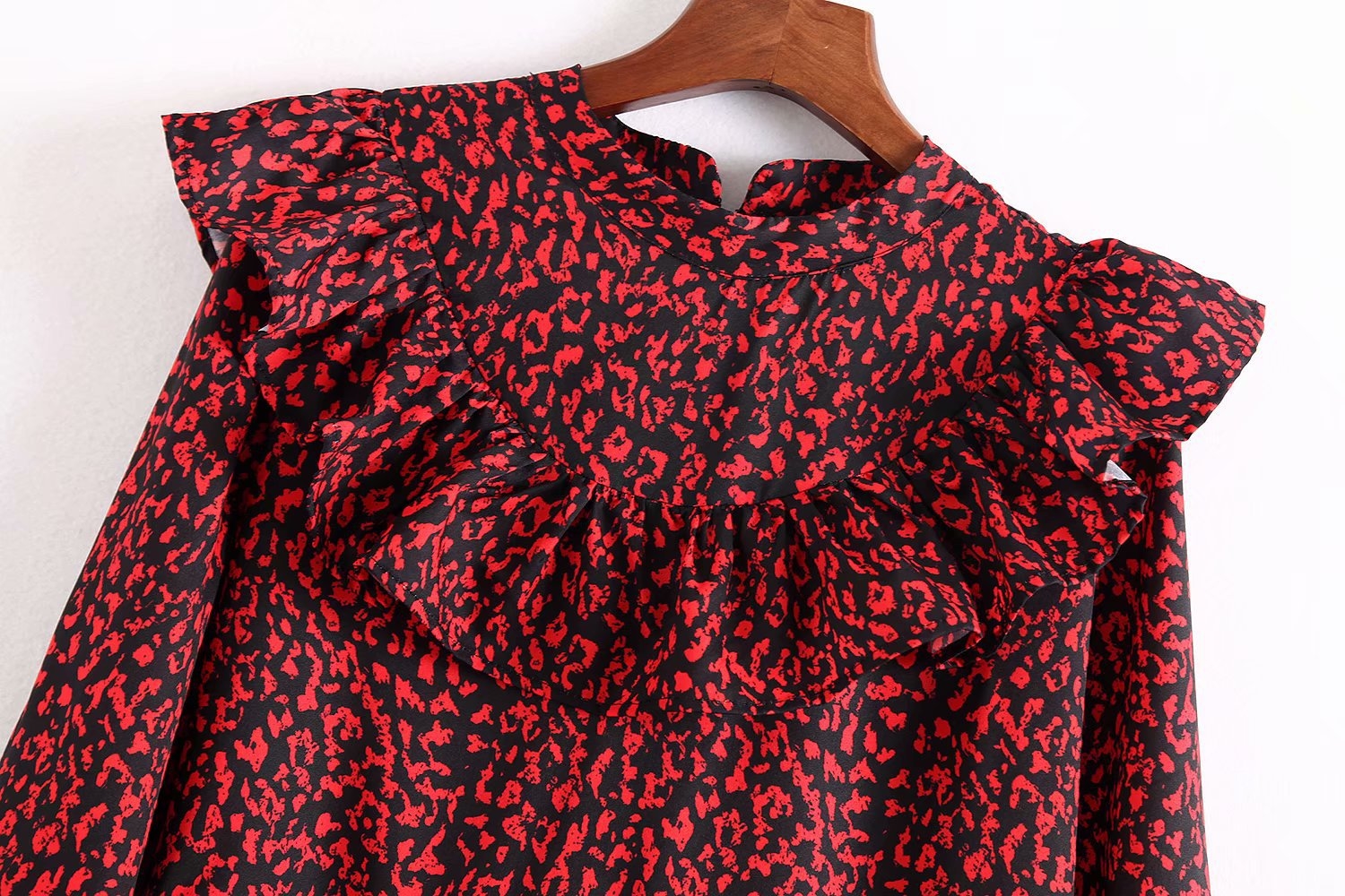 women vintage dress sweet ruffles long sleeve