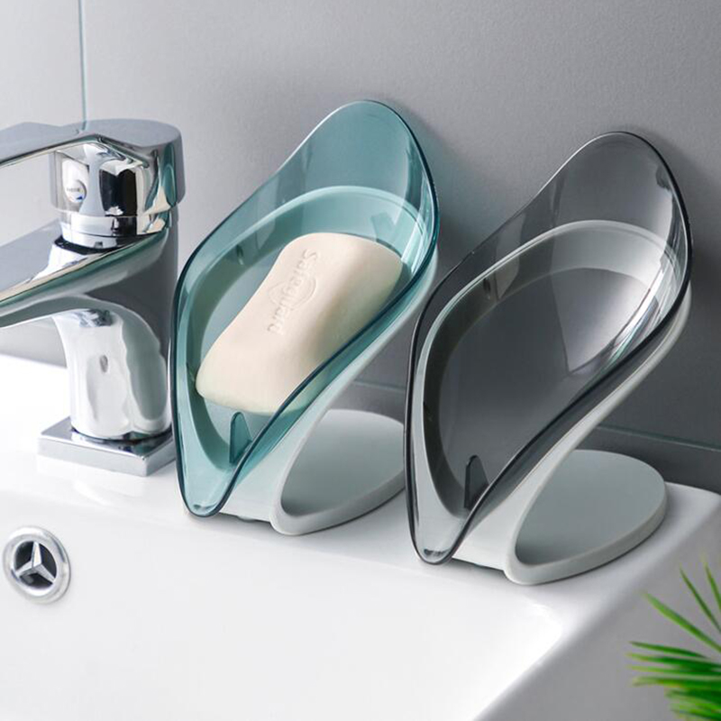 Bathroom Soap Holder Leaf Shape Soap Box Kitchen Dish Storage Box Non-slip Drain Soap Storage Case Container Bathroom Accessorie source detail image 7