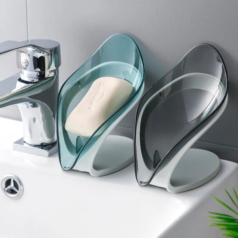Bathroom Soap Holder Leaf Shape Soap Box Kitchen Dish Storage Box Non-slip Drain Soap Storage Case Container Bathroom Accessorie – image 7