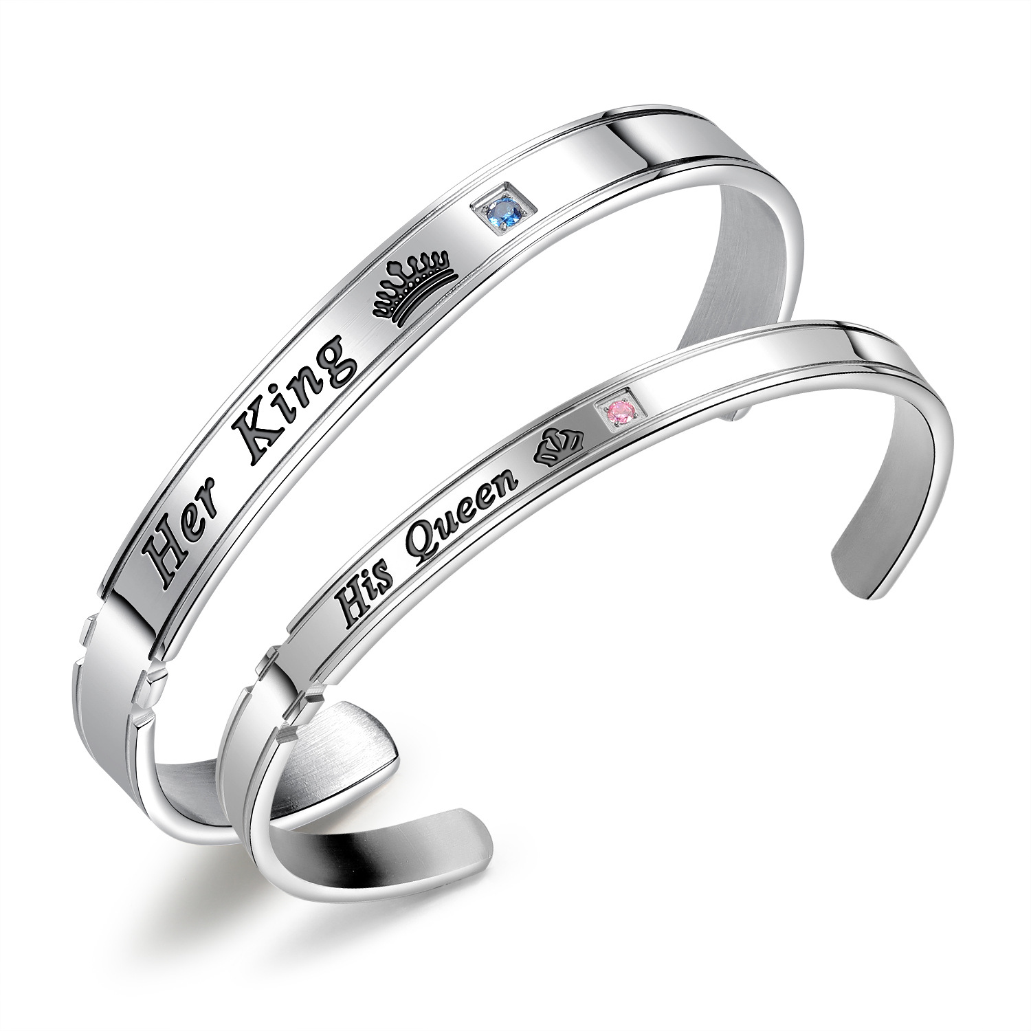 Titanium steel couple bracelet