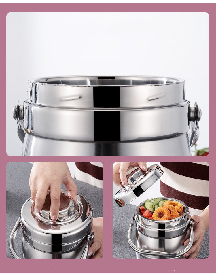 Stainless steel lunch box double-layer heat preservation pot