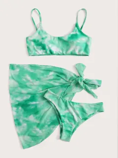 Bikini ladies split swimsuit - Green - View 1