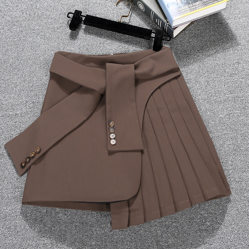 Women's pleated lace A-line skirt