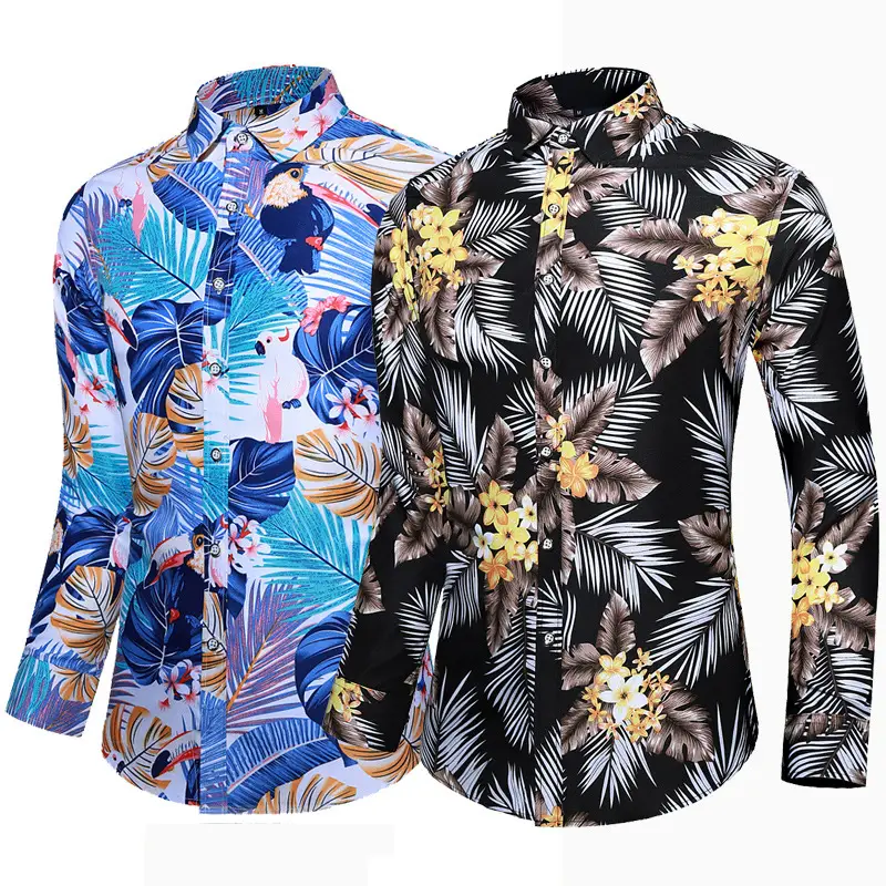 Long sleeve floral multicolor hollow shirt