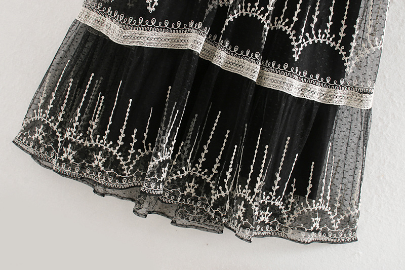 Embroidered tulle dress
