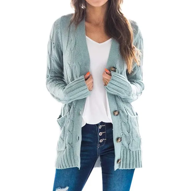 Single breasted long sleeve wool jacket Light Green - Shop at LoveMi