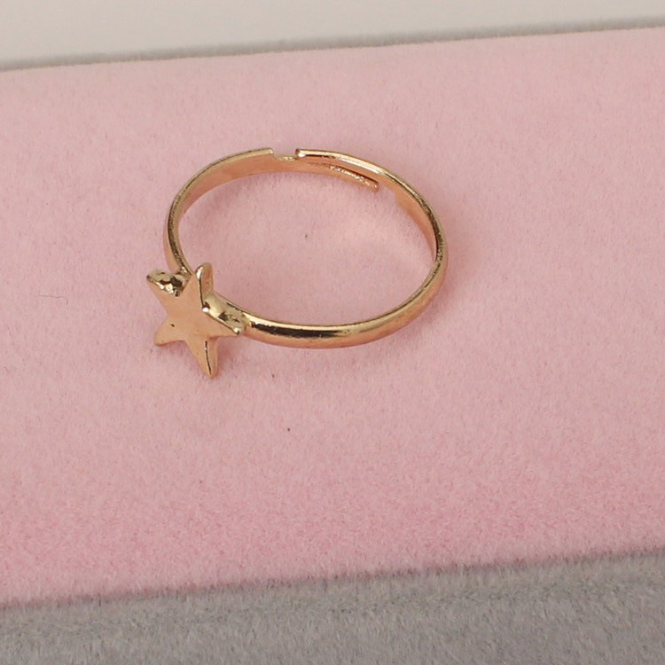 Chic love star five-pointed star ring female