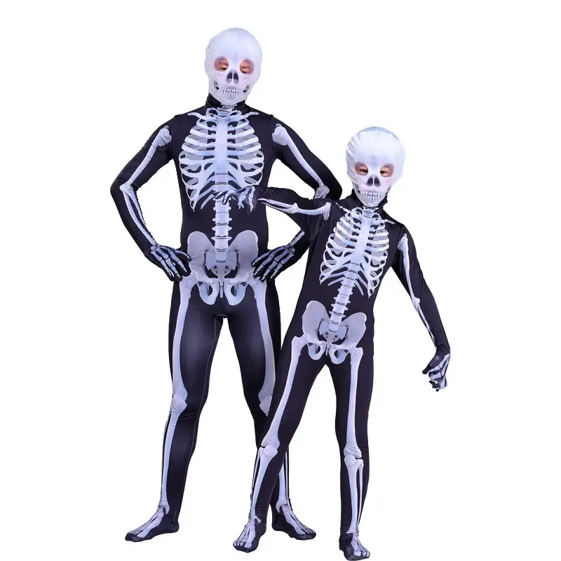 Skeleton Jumpsuit with Skull Hood