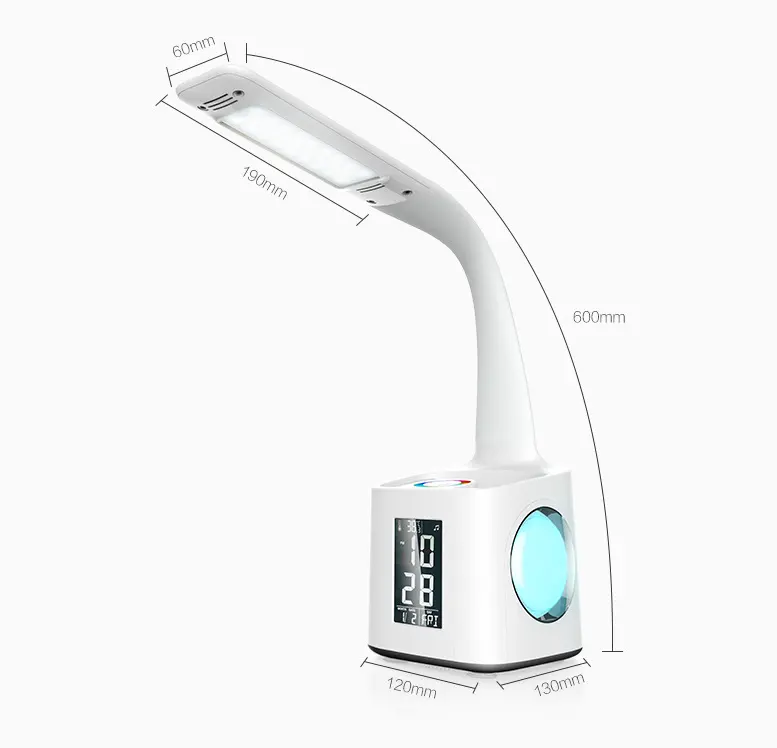 Study LED Desk Lamp USB Charging Port&Screen&Calendar&Colors