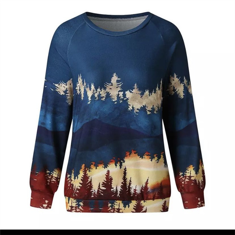 Autumn print pullover sweater