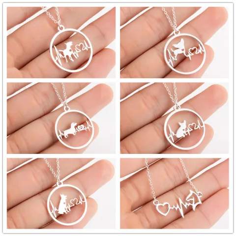 Pet Dog Footprints Paw Necklace Necklaces