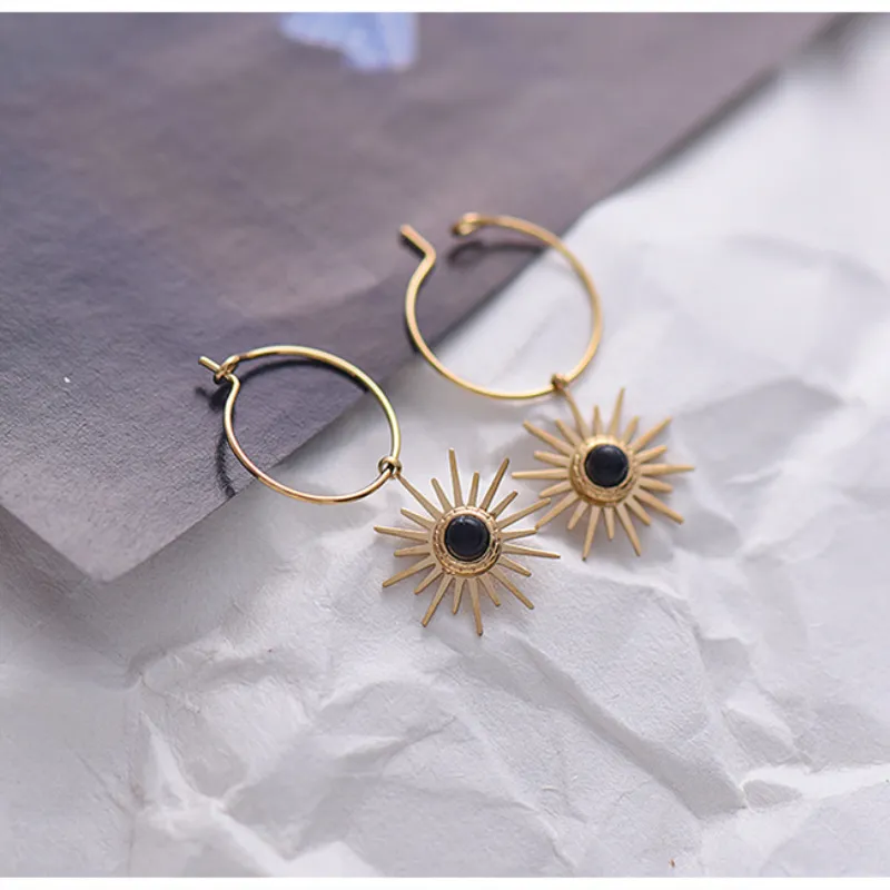 female Stainless steel star earrings