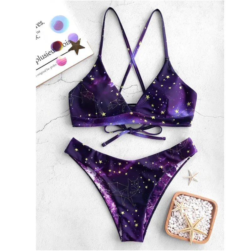 Starry Sky Bikini Set - Purple