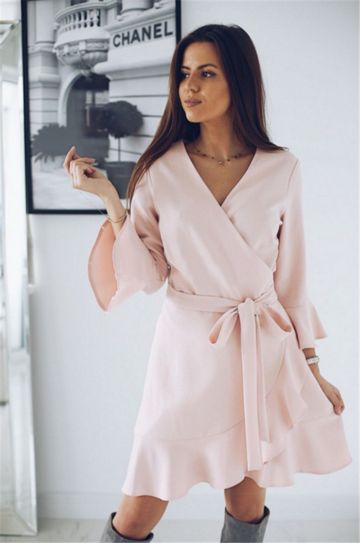 Women's solid color dress