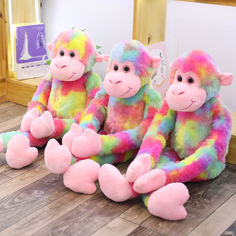 Colorful long-arm big mouth monkey doll plush toy
