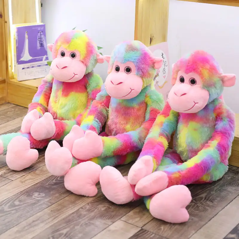 Colorful long-arm big mouth monkey doll plush toy