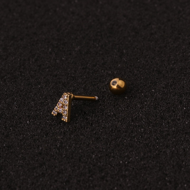 Stainless steel double-sided screw ear studs