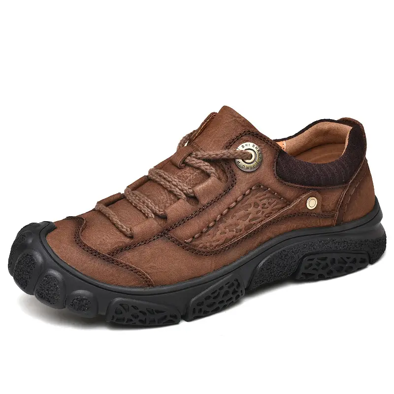 First layer cowhide non-slip thick-soled wear-resistant hiking shoes men's shoes